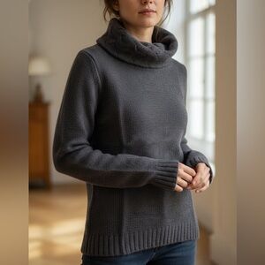 Luigi Baldo Charcoal Cowl Neck Sweater